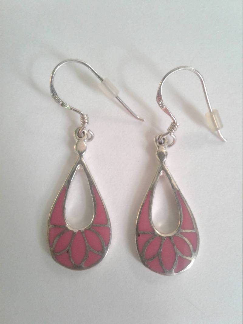 sterlingsilber Floral Tear Drop Ohrringe sterlingsilber Floral Tear Drop Ohrringe von CleavingAndWeaving