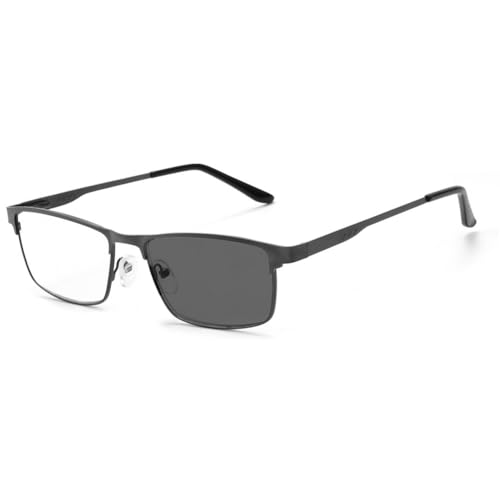 Cleemy Intelligente photochrome Brille für Kurzsichtigkeit mit Blaulichtfilter Einstärkenbrille Kurzsichtige für Männer Frauen Anit UV Sonnenbrillen (Schwarz, -3.50, Dioptrien) von Cleemy