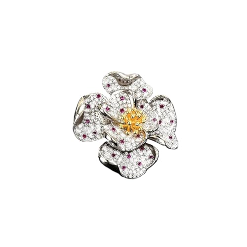 Elegante Brosche im Retro-Stil, blühende Blume, Schmetterling, Magnetschnalle, luxuriös und exquisit, Mikro-Intarsien-Zirkonia, Einheitsgröße Elegante Brosche im Retro-Stil, blühende Blume, Schmetterling, Magnetschnalle, luxuriös und exquisit, Mikro-Intarsien-Zirkonia, Einheitsgröße von Cleer Kaen