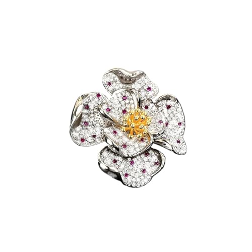 Hochwertige mehrschichtige Zirkon-Blütenblätter, magnetische Schnalle, Broschen, funkelnd, blühender Farbverlauf, Lotus-Ansteckblume für Frauen, Einheitsgröße Hochwertige mehrschichtige Zirkon-Blütenblätter, magnetische Schnalle, Broschen, funkelnd, blühender Farbverlauf, Lotus-Ansteckblume für Frauen, Einheitsgröße von Cleer Kaen