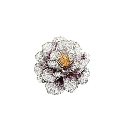 Hochwertige mehrschichtige Zirkon-Blütenblätter, magnetische Schnalle, Broschen, funkelnd, blühender Farbverlauf, Lotus-Ansteckblume für Frauen, Einheitsgröße Hochwertige mehrschichtige Zirkon-Blütenblätter, magnetische Schnalle, Broschen, funkelnd, blühender Farbverlauf, Lotus-Ansteckblume für Frauen, Einheitsgröße von Cleer Kaen