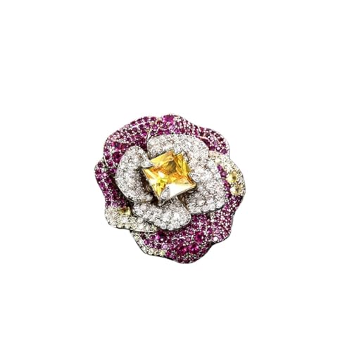Vielseitige süße Temperament Kamelie Rose Magnetschnalle Brosche für Frauen Retro Mikro-Intarsien Zirkon Corsage Zubehör, Einheitsgröße Vielseitige süße Temperament Kamelie Rose Magnetschnalle Brosche für Frauen Retro Mikro-Intarsien Zirkon Corsage Zubehör, Einheitsgröße von Cleer Kaen
