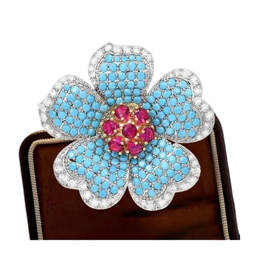 Zarte türkisfarbene Blumenbrosche High-End-Damen-Süßwasserperle Emaille Pfingstrosen Broschen bewegliche Trauben Pins, Einheitsgröße Zarte türkisfarbene Blumenbrosche High-End-Damen-Süßwasserperle Emaille Pfingstrosen Broschen bewegliche Trauben Pins, Einheitsgröße von Cleer Kaen