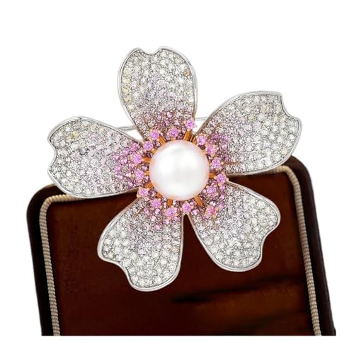 Zarte türkisfarbene Blumenbrosche High-End-Damen-Süßwasserperle Emaille Pfingstrosen Broschen bewegliche Trauben Pins, Einheitsgröße Zarte türkisfarbene Blumenbrosche High-End-Damen-Süßwasserperle Emaille Pfingstrosen Broschen bewegliche Trauben Pins, Einheitsgröße von Cleer Kaen