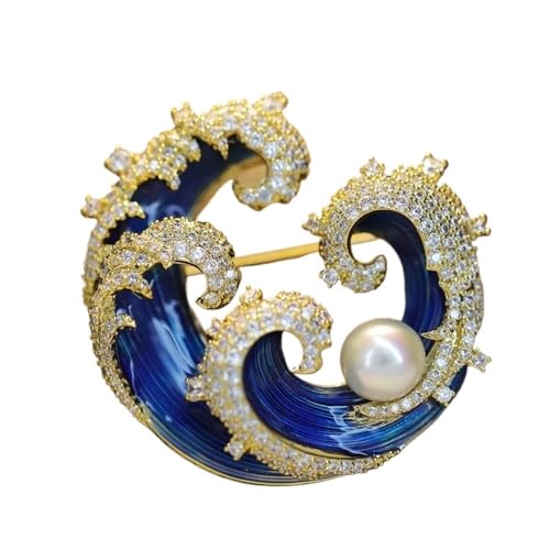 Zarte türkisfarbene Blumenbrosche High-End-Damen-Süßwasserperle Emaille Pfingstrosen Broschen bewegliche Trauben Pins, Einheitsgröße Zarte türkisfarbene Blumenbrosche High-End-Damen-Süßwasserperle Emaille Pfingstrosen Broschen bewegliche Trauben Pins, Einheitsgröße von Cleer Kaen