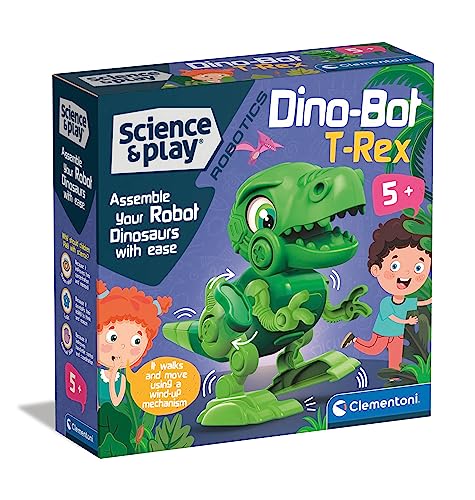 Clementoni 75073 Science & Play Dino Bot T-Rex, pädagogisches und wissenschaftliches Bauset, Geschenk für Kinder ab 8 Jahren, STEM, Dinosaurier-Spielzeug-Roboter, hergestellt in Italien, Mehrfarbig von Clementoni