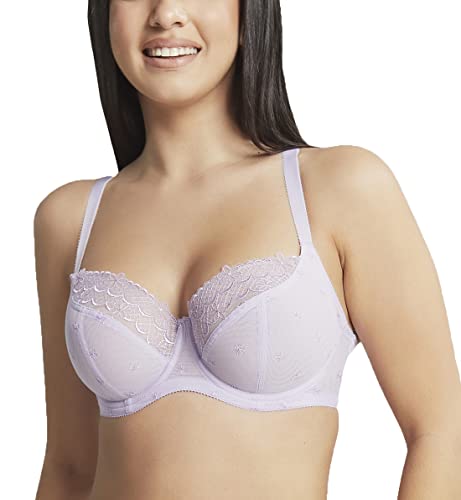 Cleo by Panache Damen Blossom Balconnet Bügel Balconette-BH, Durchsichtig, Flieder, 85E von Cleo by Panache