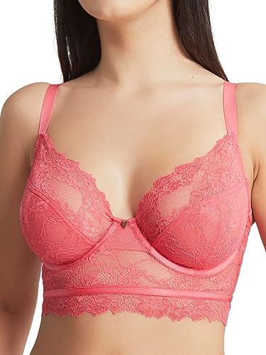 Cleo by Panache Damen Selena Longline Plunge-BH, Pink, 75N von Cleo by Panache