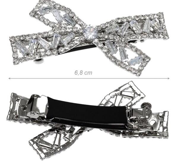 Cléoe - Cléoe Haarspange Schleife Glitzer, Silber von Cléoe