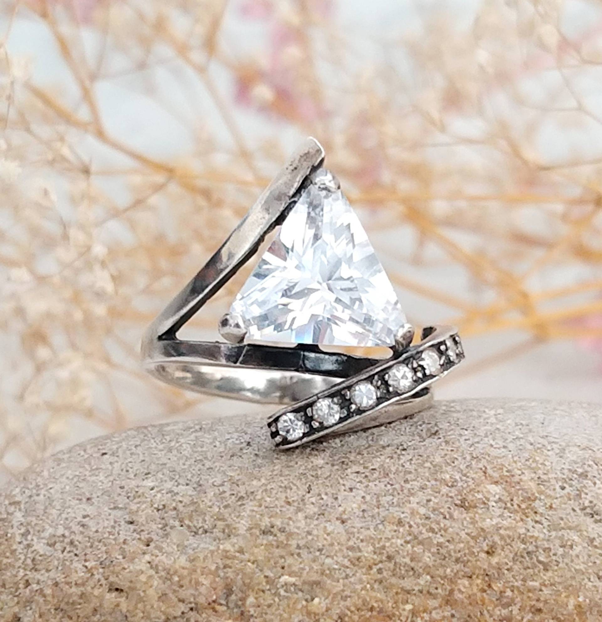 Geburtsstein Ring 7.8 Birthstone Schmuck Art-Deco-Ring Damenring Art-Deco-Schmuck 925 Sterling Silber von Cleopatravintage