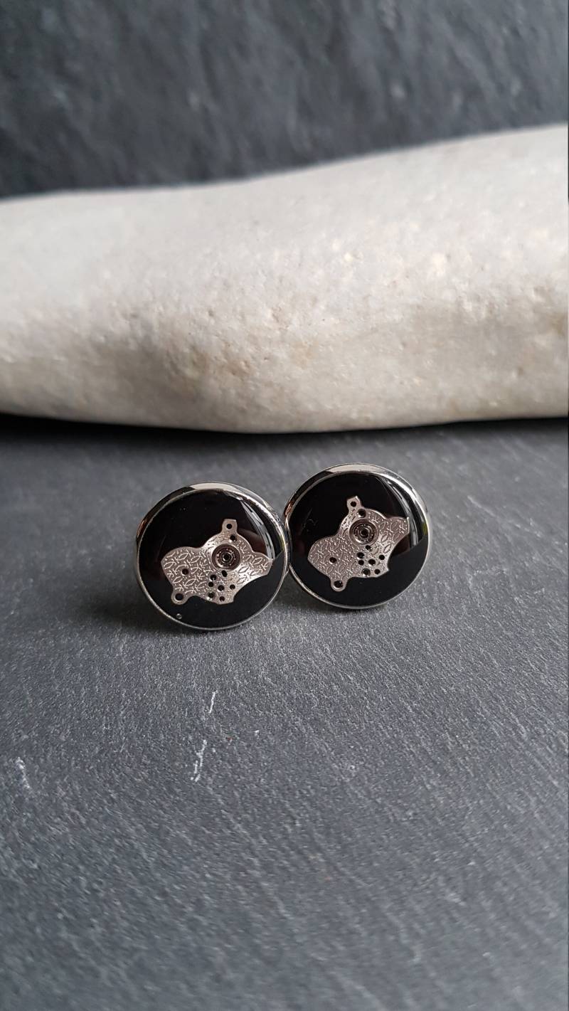 1, 5 cm Große Runde Manschettenknöpfe Und Uhrenteile Aus Harz. Steampunk-Zubehör. Vatertagsgeschenk von CleopheaResinea