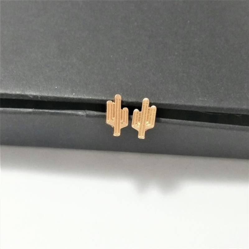 Kaktus Ohrstecker Kakteen Gold von CleosCozyCreations