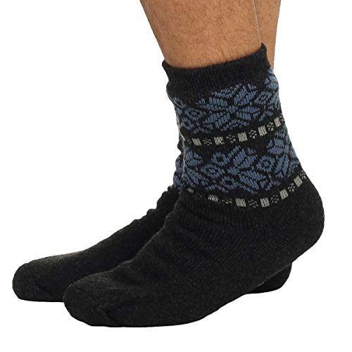 Cleostyle Collection warme Hüttensocken/Hausschuhe mit ABS Sohle für Herren 71 (One Size (42-47), Grau / 1) von Cleostyle Collection