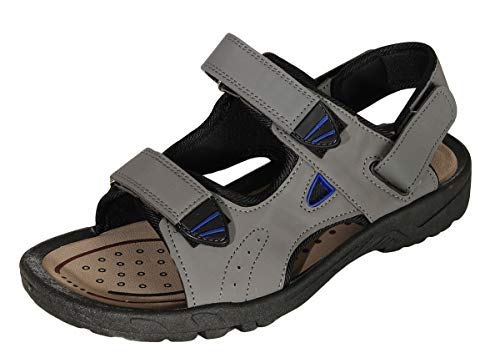 Sandalen Herren/Damen Outdoor Sommer, Trekking Wanderschuhe Sport Outdoorsandalen Klettverschluss Wandersandale 906 (36, Grau) von CLEO STYLE