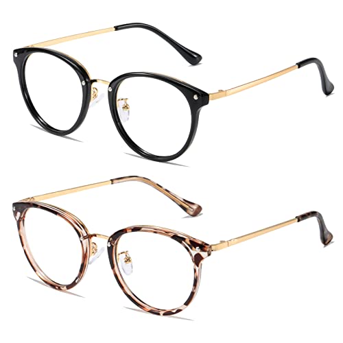 Cleoxyge Blaulichtfilter Brille Ohne Sehstärke für Damen-Herren,Metallrahmen Anti Blaulicht UV400-Schutz PC Gaming Mit Brillenetuis und Brillenputztuch (C009-2 Pack Leopard+ Schwarz) Cleoxyge Blaulichtfilter Brille Ohne Sehstärke für Damen-Herren,Metallrahmen Anti Blaulicht UV400-Schutz PC Gaming Mit Brillenetuis und Brillenputztuch (C009-2 Pack Leopard+ Schwarz) von Cleoxyge