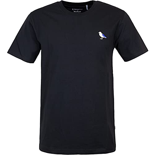 Cleptomanicx Embro Gull T-Shirt Herren (L, Black) von Cleptomanicx