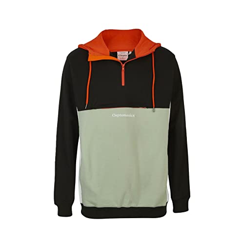 Cleptomanicx Half-Zip Hoody Hooded Block (orange com) M von Cleptomanicx