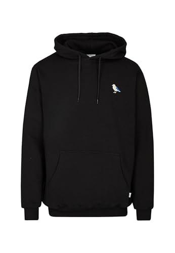 Cleptomanicx Herren Sweatshirt Hooded Embro Gull 2 schwarz S von Cleptomanicx