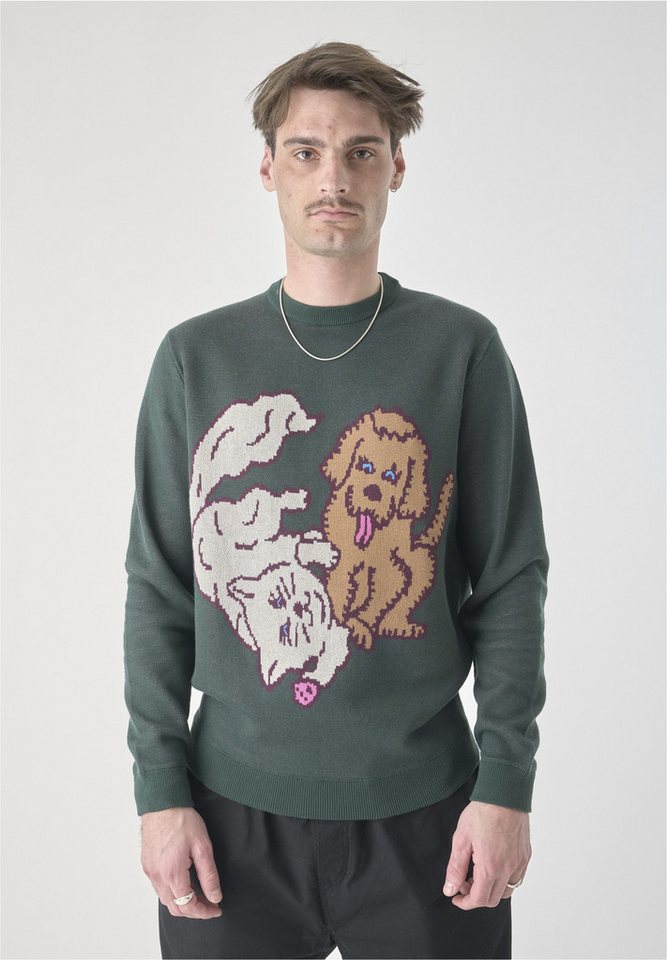 Cleptomanicx Strickpullover Cat & Dog mit lockerem Schnitt von Cleptomanicx