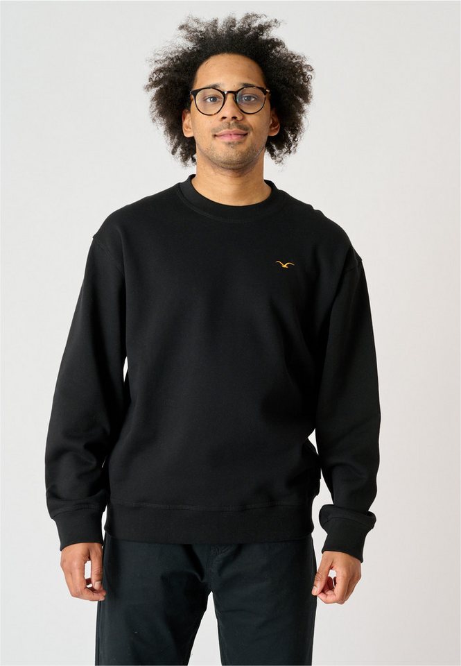 Cleptomanicx Sweatshirt Ligull Boxy mit kleiner Möwenstickerei von Cleptomanicx