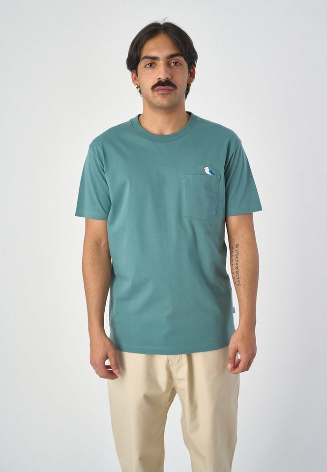 Cleptomanicx T-Shirt Embro Gull Pocket mit lockerem Schnitt von Cleptomanicx