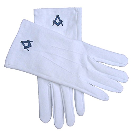 Freimaurer-Handschuhe, 100% Baumwolle, weiß Gr. XL, weiß von Clermont Direct