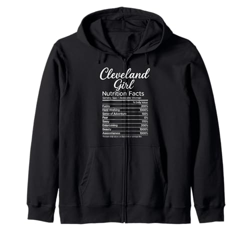 Cleveland Girl Nährwertangaben Ohio Village Columbus Sports Kapuzenjacke von Cleveland City Apparel