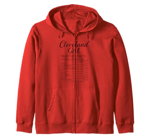 Cleveland Girl Nährwertangaben Ohio Village Columbus Sports Kapuzenjacke von Cleveland City Apparel