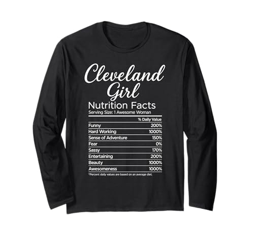 Cleveland Girl Nährwertangaben Ohio Village Columbus Sports Langarmshirt von Cleveland City Apparel