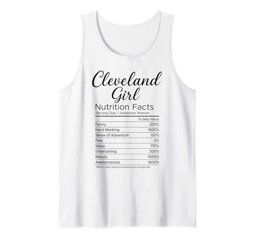 Cleveland Girl Nährwertangaben Ohio Village Columbus Sports Tank Top von Cleveland City Apparel