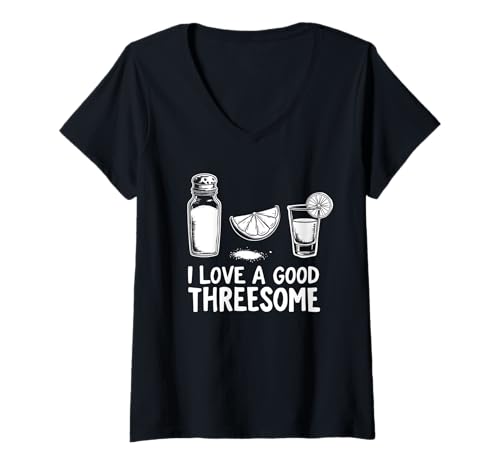 Damen Lustig, ich Liebe einen Guten Tequila-Humor zu dritt T-Shirt mit V-Ausschnitt Damen Lustig, ich Liebe einen Guten Tequila-Humor zu dritt T-Shirt mit V-Ausschnitt von Clever Cocktail Humor Enthusiasts