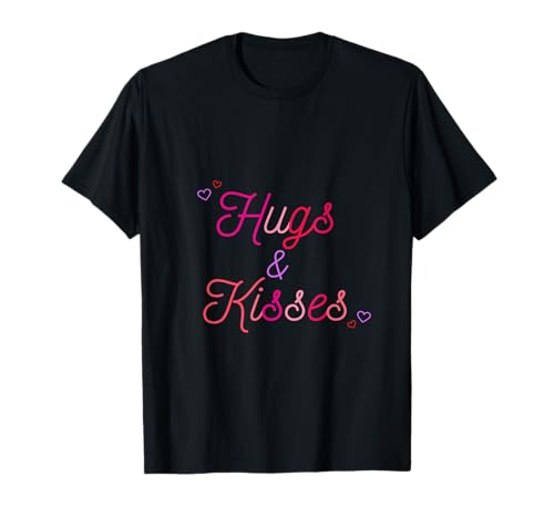 Hugs and Kisses Valentinstagsgeschenk für Kinder Jungen und Mädchen T-Shirt von Clever Math