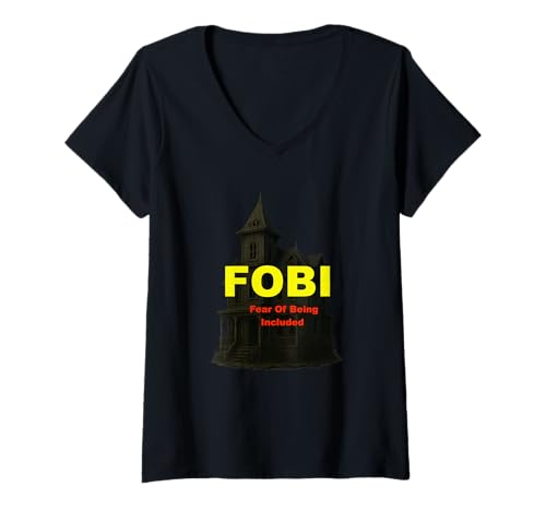 Damen Fragen Sie Mich nach FOBI Fear of Introvert aufgenommen zu Werden T-Shirt mit V-Ausschnitt Damen Fragen Sie Mich nach FOBI Fear of Introvert aufgenommen zu Werden T-Shirt mit V-Ausschnitt von Clever Witty FOBI Designs