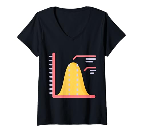 Damen Gaußsche Funktion Glockenkurve T-Shirt mit V-Ausschnitt Damen Gaußsche Funktion Glockenkurve T-Shirt mit V-Ausschnitt von Clever Witty Gaussian Designs