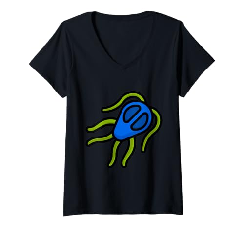 Damen Giardia Giardiasis Mikrobiologie Laborparasit T-Shirt mit V-Ausschnitt Damen Giardia Giardiasis Mikrobiologie Laborparasit T-Shirt mit V-Ausschnitt von Clever Witty Giardia Designs