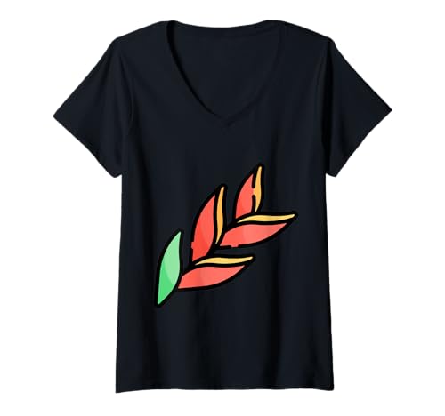 Damen Wirklich wie Heliconia Flowers - Heliconia T-Shirt mit V-Ausschnitt Damen Wirklich wie Heliconia Flowers - Heliconia T-Shirt mit V-Ausschnitt von Clever Witty Heliconia Designs