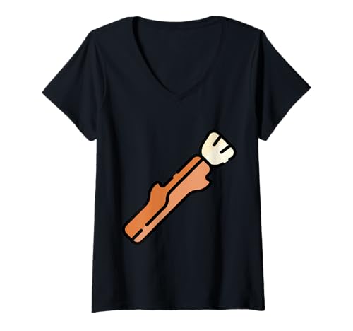 Damen Miswak Zahnbürste Kaustab T-Shirt mit V-Ausschnitt Damen Miswak Zahnbürste Kaustab T-Shirt mit V-Ausschnitt von Clever Witty Miswak Designs
