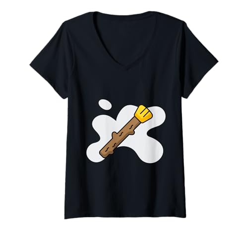 Damen Miswak Zahnbürste Kaustab T-Shirt mit V-Ausschnitt Damen Miswak Zahnbürste Kaustab T-Shirt mit V-Ausschnitt von Clever Witty Miswak Designs