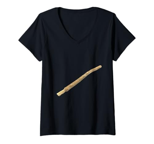 Damen Miswak Zahnbürste Kaustab T-Shirt mit V-Ausschnitt Damen Miswak Zahnbürste Kaustab T-Shirt mit V-Ausschnitt von Clever Witty Miswak Designs