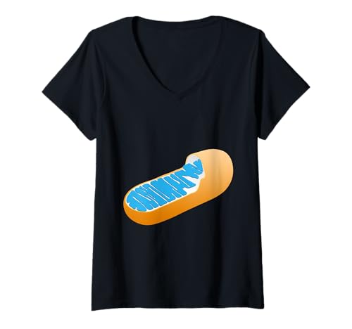 Damen Mitochondrien Zellbiologie Energie ATP T-Shirt mit V-Ausschnitt Damen Mitochondrien Zellbiologie Energie ATP T-Shirt mit V-Ausschnitt von Clever Witty Mitochondria Designs