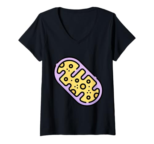 Damen Mitochondrien Zellbiologie Energie ATP T-Shirt mit V-Ausschnitt Damen Mitochondrien Zellbiologie Energie ATP T-Shirt mit V-Ausschnitt von Clever Witty Mitochondria Designs