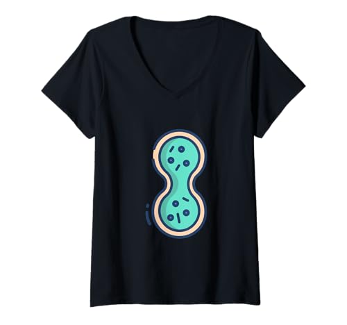Damen Mitose Zellteilung Mikrobiologie Zellbiologie T-Shirt mit V-Ausschnitt von Clever Witty Mitosis Designs