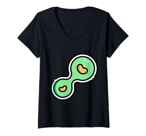 Damen Mitose Zellteilung Mikrobiologie Zellbiologie T-Shirt mit V-Ausschnitt von Clever Witty Mitosis Designs