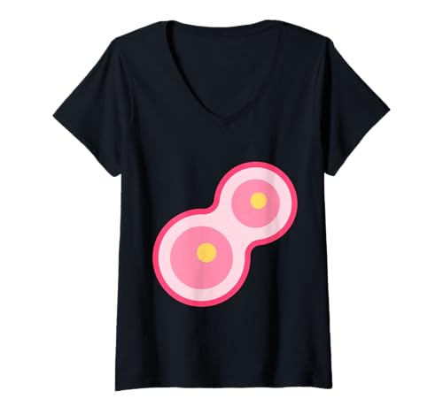 Damen Mitose Zellteilung Mikrobiologie Zellbiologie T-Shirt mit V-Ausschnitt von Clever Witty Mitosis Designs