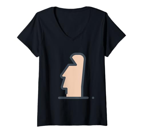 Damen Moai Head Osterinsel Chili T-Shirt mit V-Ausschnitt Damen Moai Head Osterinsel Chili T-Shirt mit V-Ausschnitt von Clever Witty Moai Designs