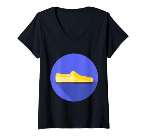 Damen Ask Me About My Mokassins Mokassin Schuh Weiches Leder T-Shirt mit V-Ausschnitt von Clever Witty Moccasin Designs