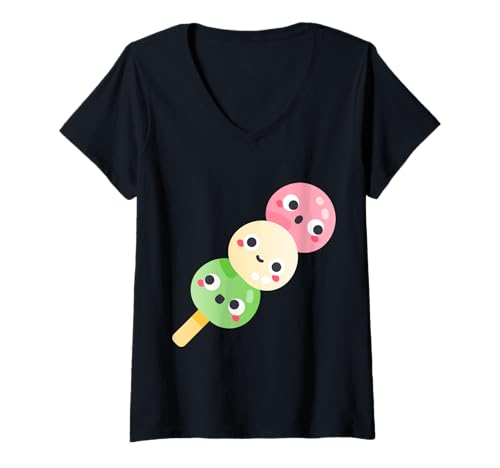 Damen Wirklich wie Mochi Sweet New Year Dessert T-Shirt mit V-Ausschnitt Damen Wirklich wie Mochi Sweet New Year Dessert T-Shirt mit V-Ausschnitt von Clever Witty Mochi Designs