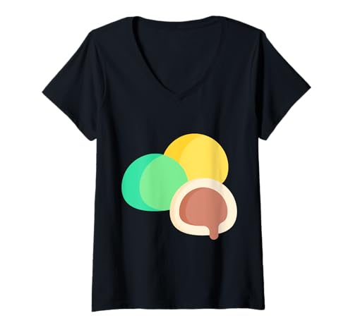 Damen Wirklich wie Mochi Sweet New Year Dessert T-Shirt mit V-Ausschnitt Damen Wirklich wie Mochi Sweet New Year Dessert T-Shirt mit V-Ausschnitt von Clever Witty Mochi Designs