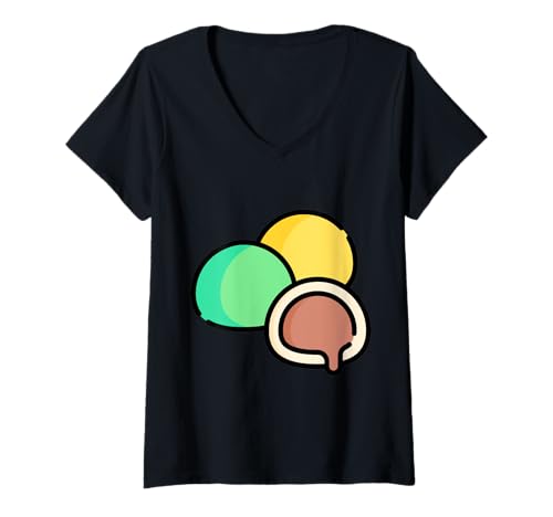 Damen Wirklich wie Mochi Sweet New Year Dessert T-Shirt mit V-Ausschnitt Damen Wirklich wie Mochi Sweet New Year Dessert T-Shirt mit V-Ausschnitt von Clever Witty Mochi Designs