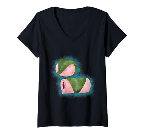 Damen Wirklich wie Mochi Sweet New Year Dessert T-Shirt mit V-Ausschnitt Damen Wirklich wie Mochi Sweet New Year Dessert T-Shirt mit V-Ausschnitt von Clever Witty Mochi Designs